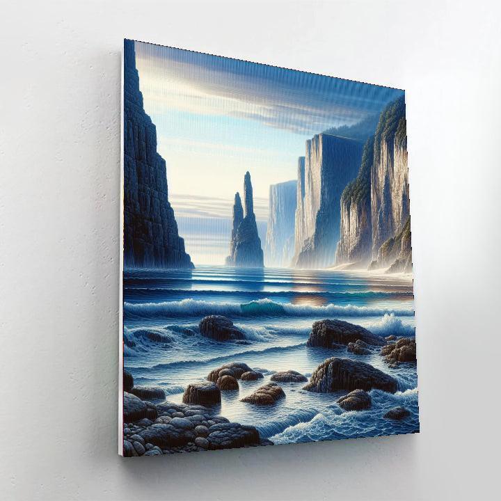 Coastal Cliffside Serenity Number Painting