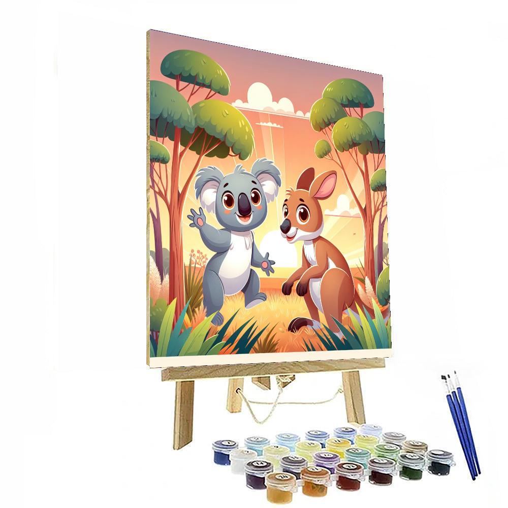 Koala's Kangaroo Kaper Number Painting
