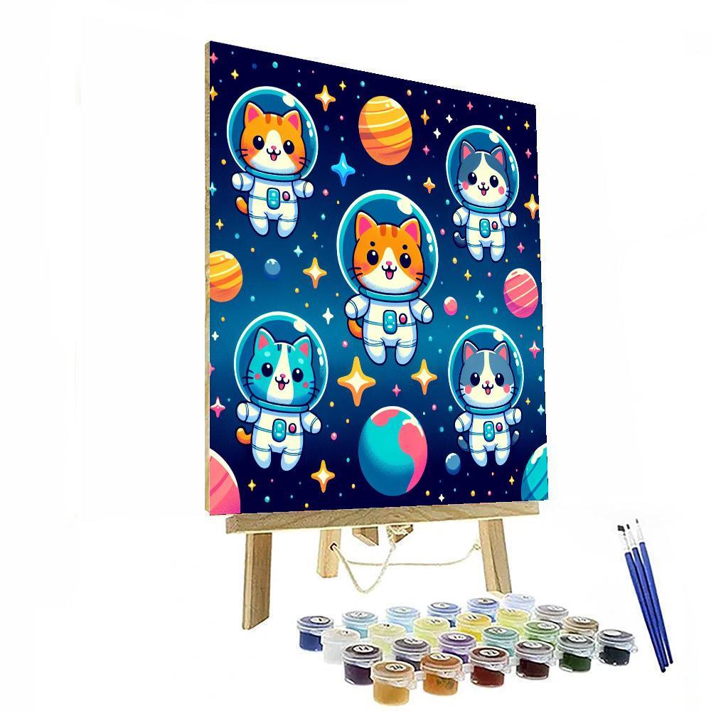 Cosmic Cat Adventures Paint By Color