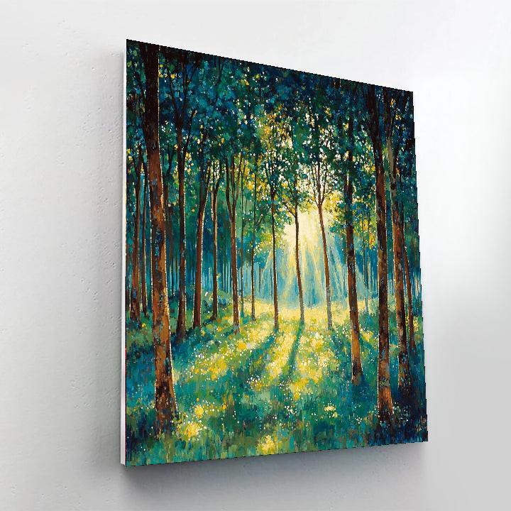 Georges Seurat Inspired Mystic Forest Glimmers  Paint By Numbers Art