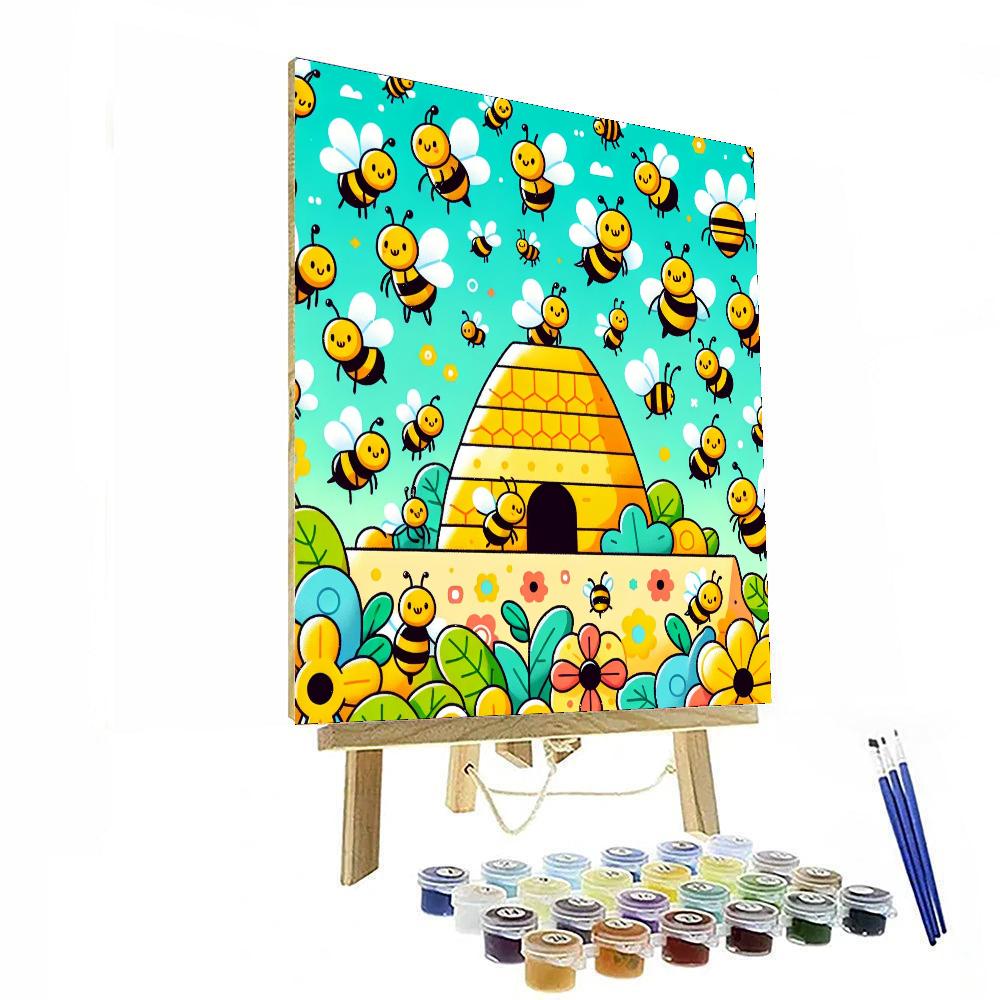 Busy Honeybee Hive Painting Number Kit
