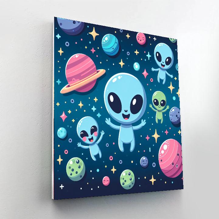 Whimsical Alien Adventure DIY Paint By Numbers