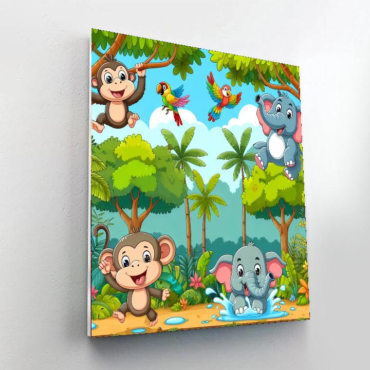 Curious Jungle Adventure Numbered Painting Kits