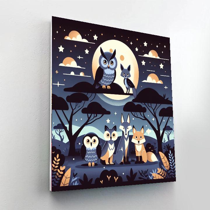 Moonlit Safari Adventure Paint By Numbers Art