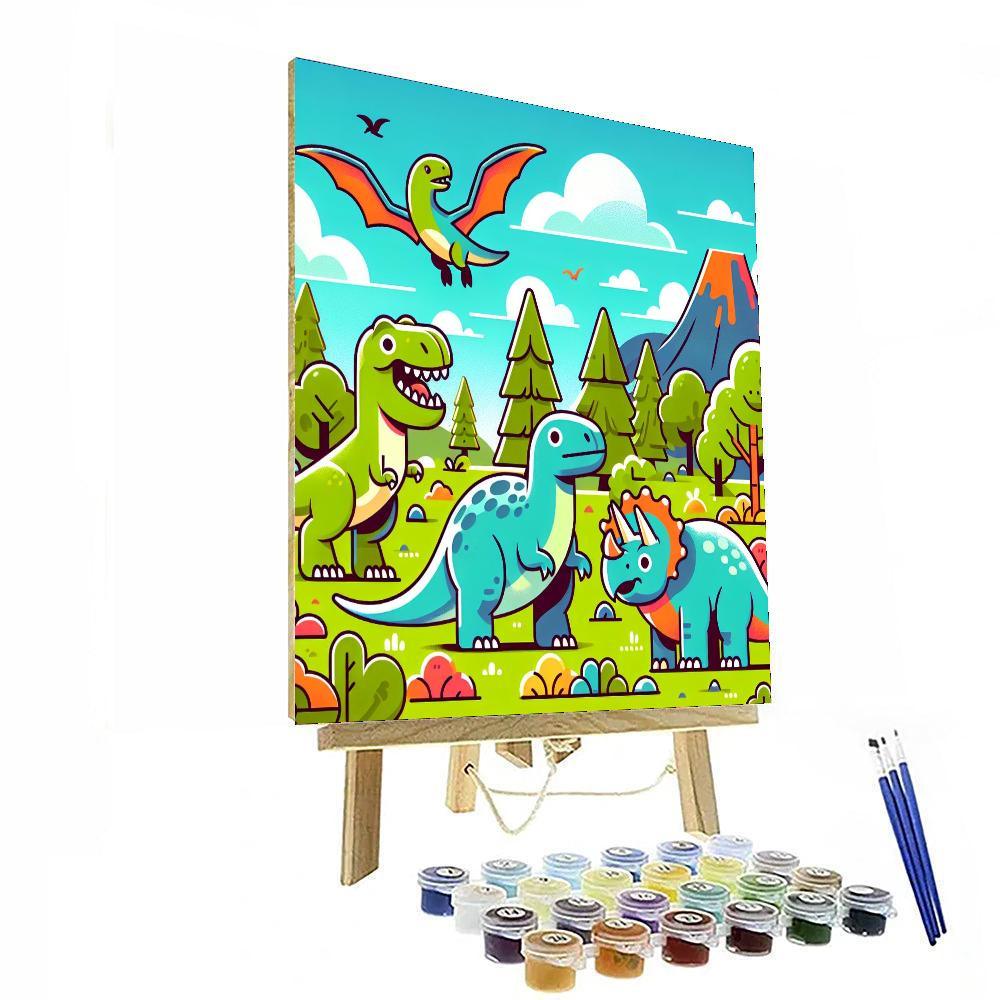 Ancient Dinosaur Expedition Painting By Numbers Kit