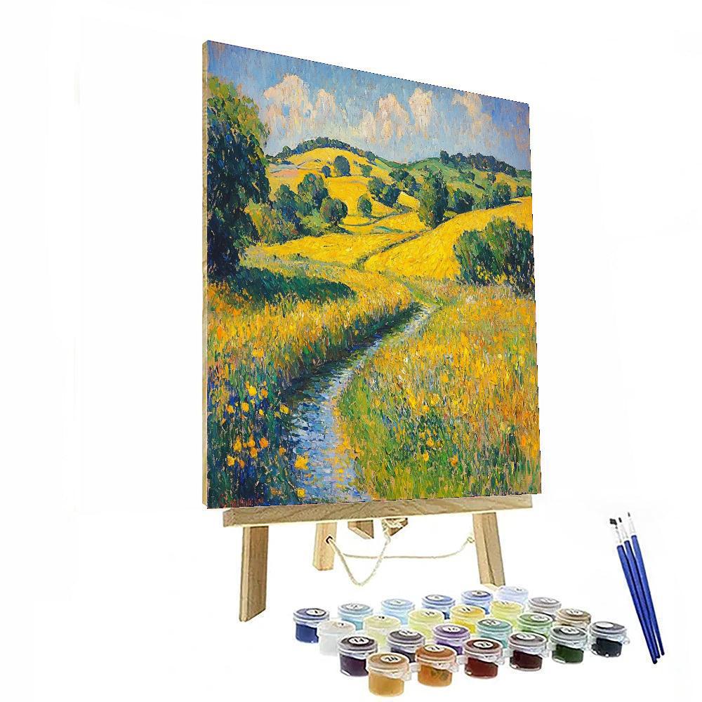 Paul Cézanne Inspired Sunlit Meadow Reflections  Painting By Numbers Kit