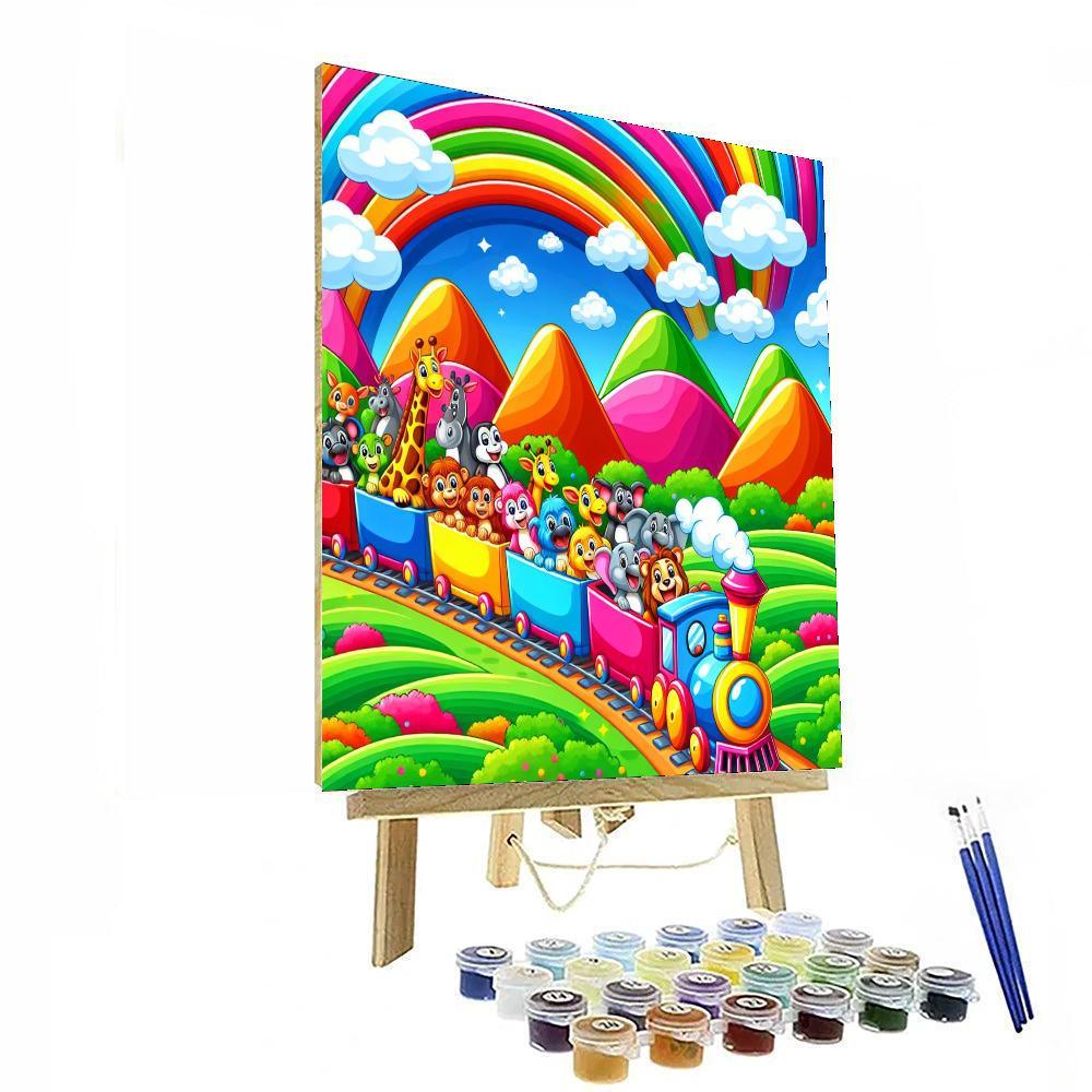 Cheerful Choo Choo Train Paint By Color