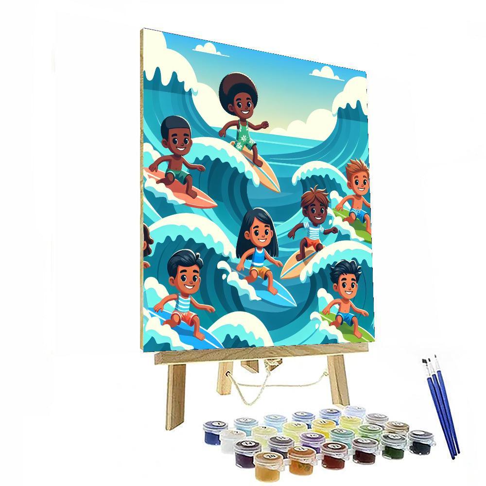 Giant Ocean Wave Surfing Paint By Numbers