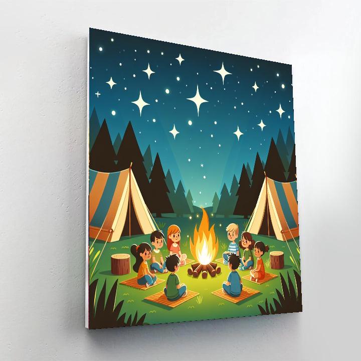 Cozy Campfire Adventure Paint By Numbers Art