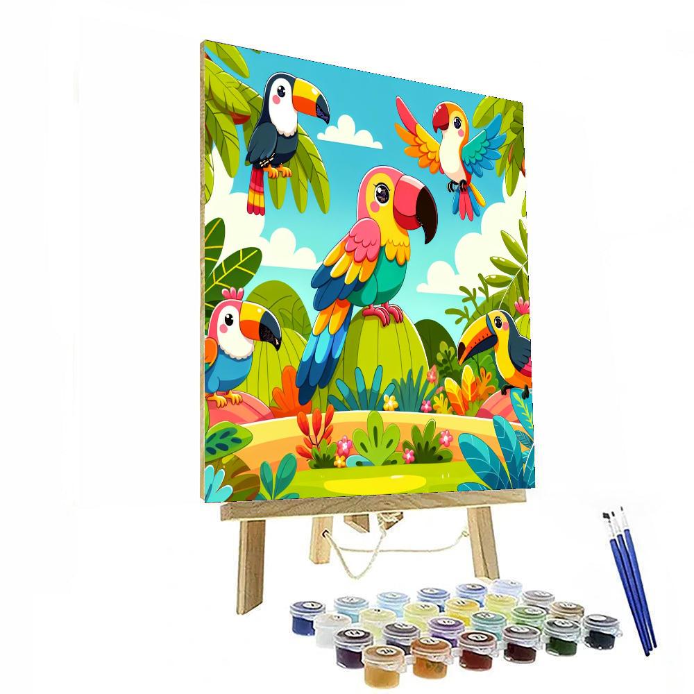Tropical Birds Paradise Paint By Numbers Art