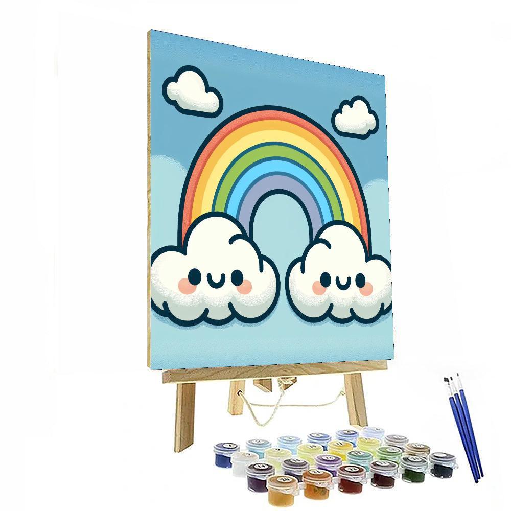 Rainbow Rain Paint By Numbers Art