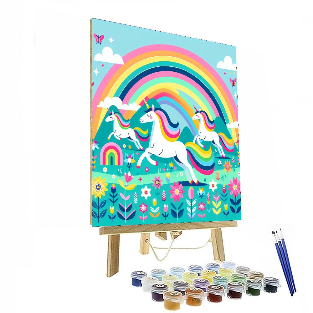 Enchanted Enchanted Unicorn Land Paint By Numbers Art