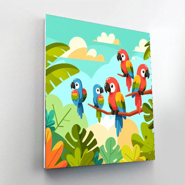 Majestic Macaws Numbered Painting Kits