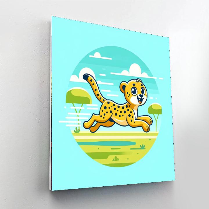 Happy Cheetah Paint By Number