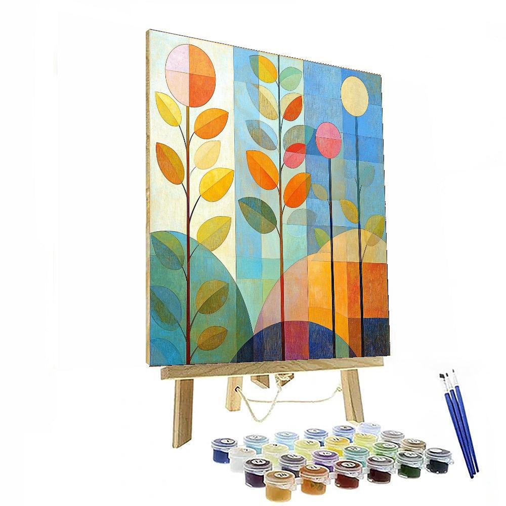 Paul Klee Inspired Whimsical Equilibrium  Number Painting