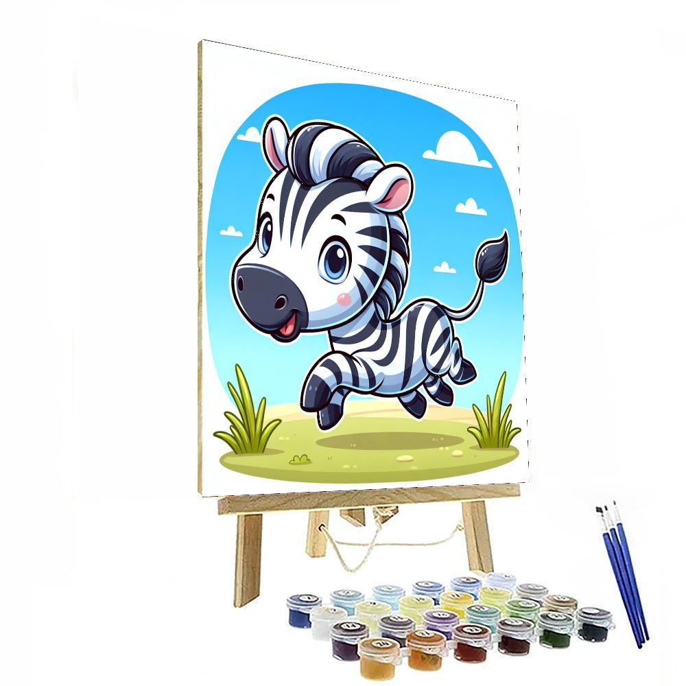 Galloping Zebra Paint By Color