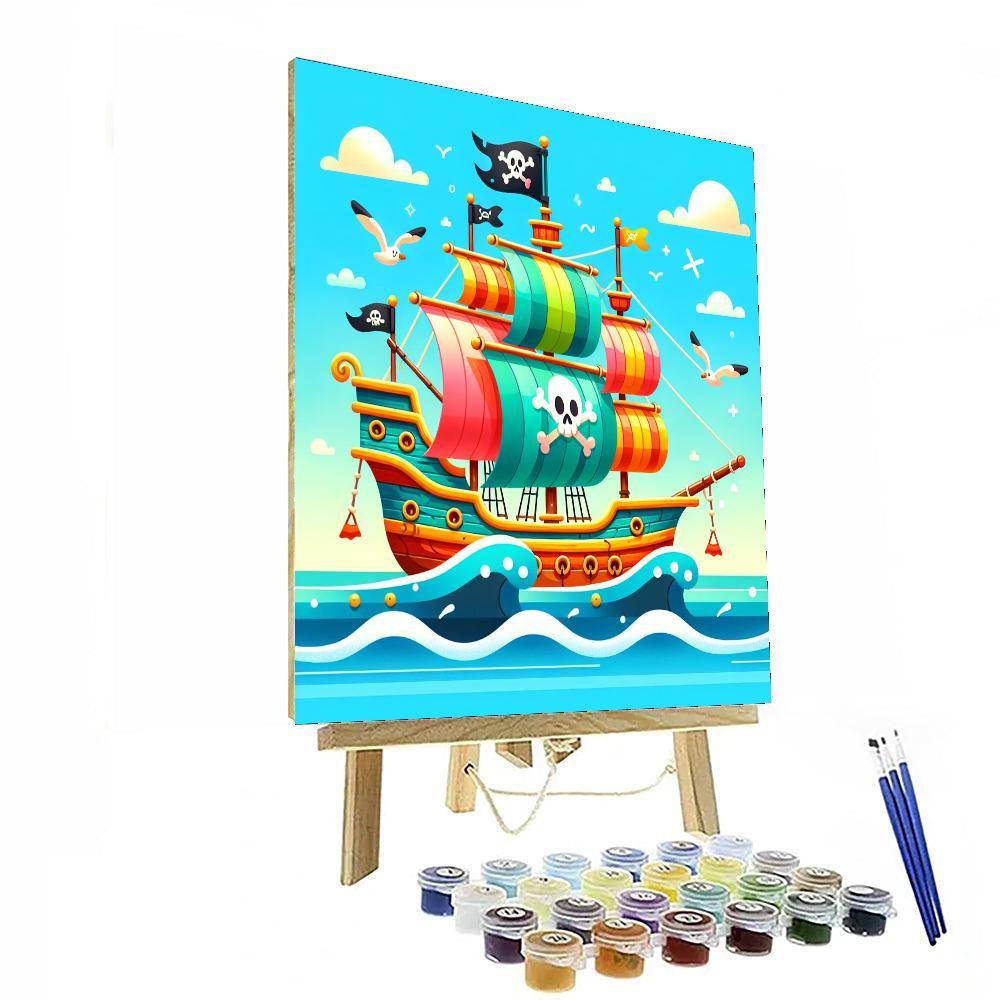 Funny Pirate Ship Paint By Numbers Art