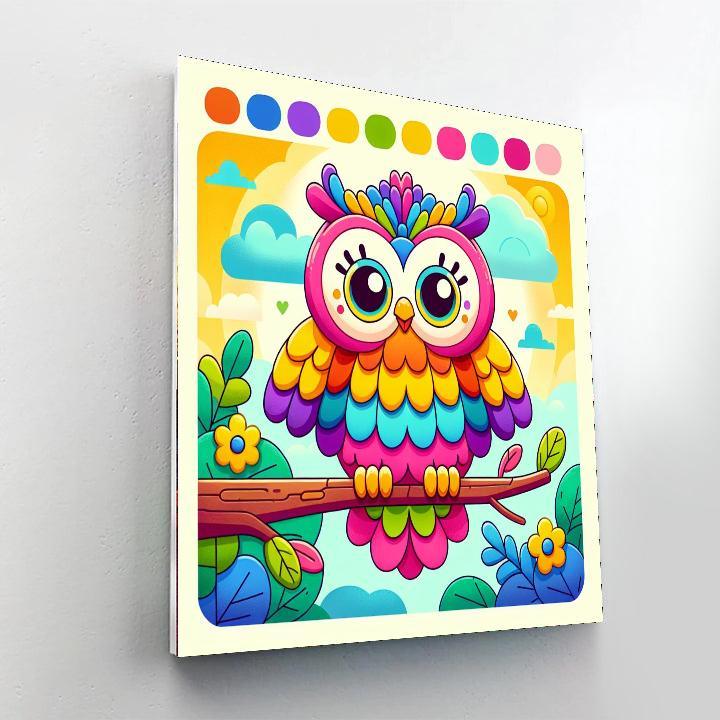 Rainbow Owl Paint By Numbers Art