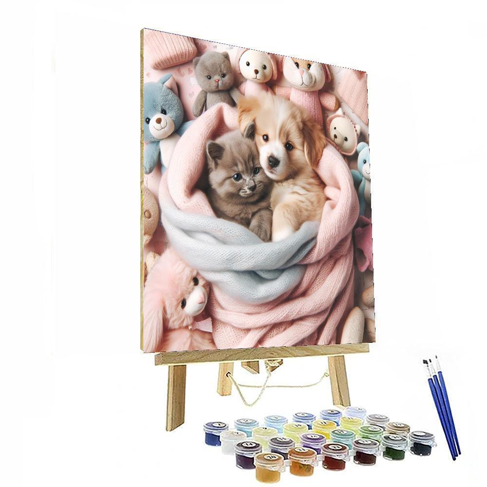 Cuddle Time With Pets Numbered Painting Kits