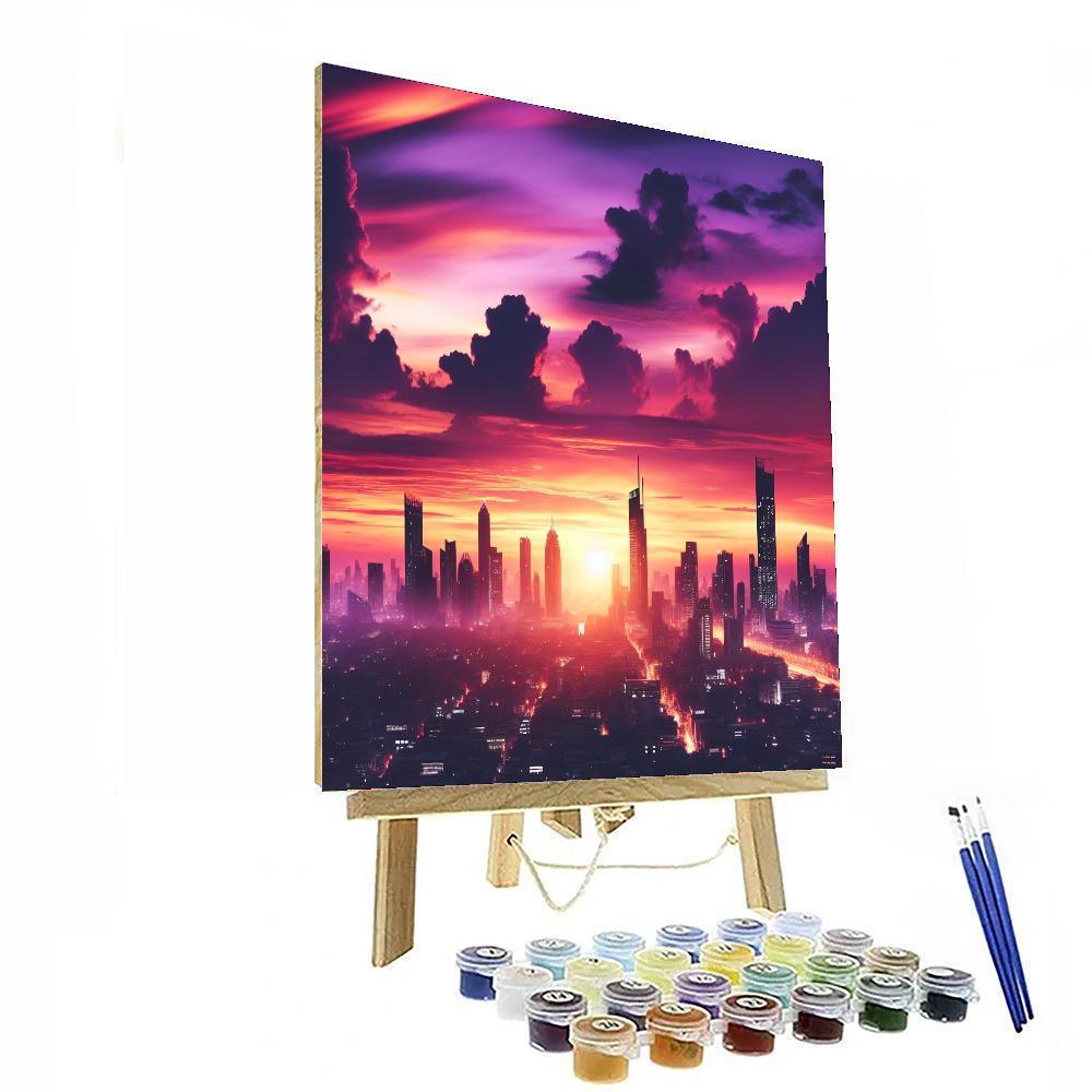 Chic City Skyline Silhouette - DIY Painting By Numbers Kit – Artistry Rack