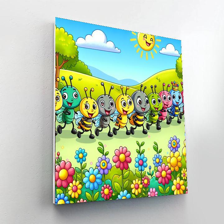 Colorful Bug Safari Paint By Numbers Art