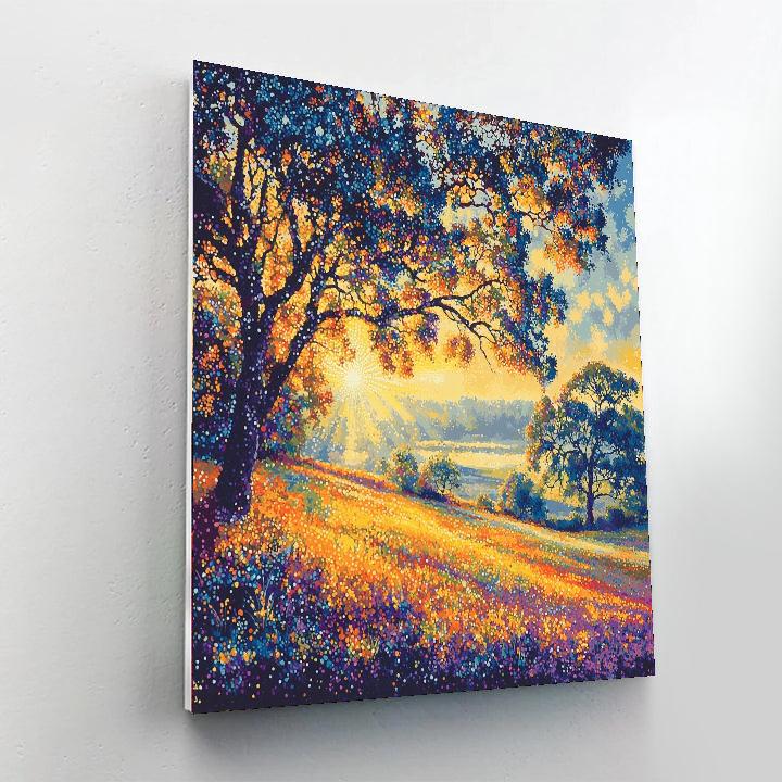 Georges Seurat Inspired Euphoric Sunburst  Paint By Numbers Art