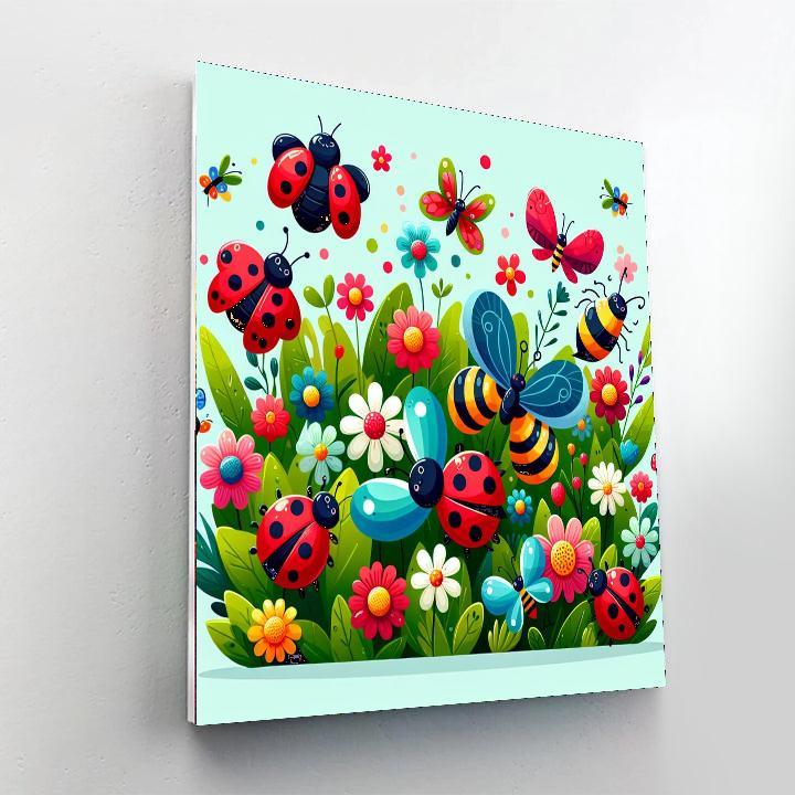 Lively Garden Bugs Numbered Painting Kits