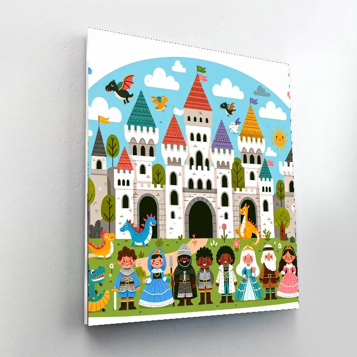 Playful Castle Adventure Paint By Numbers Art