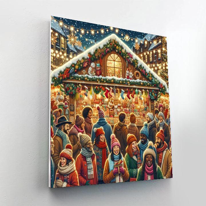 Festive Christmas Market Painting Number Kit
