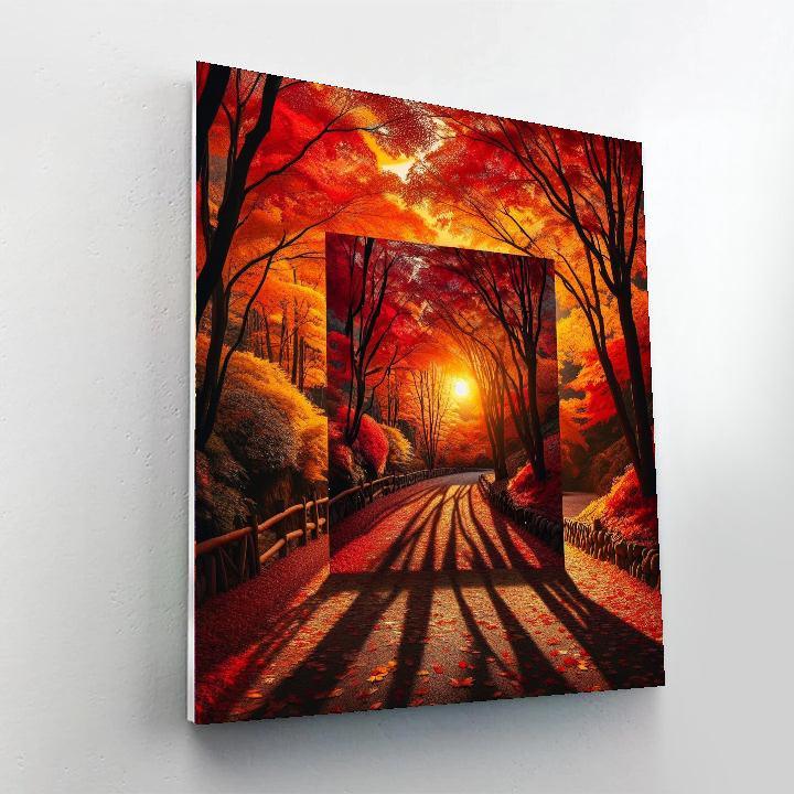Romantic Autumn Pathway DIY Paint By Numbers
