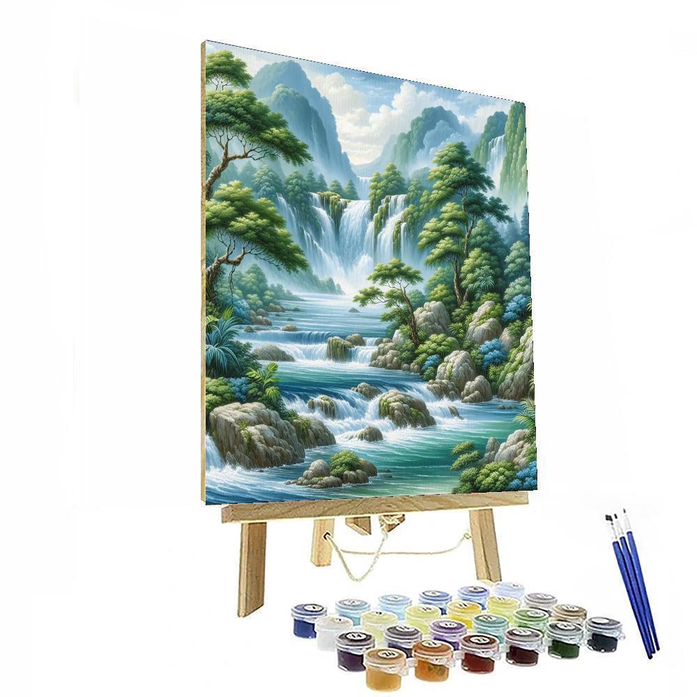 Tranquil Waterfalls Paint By Number