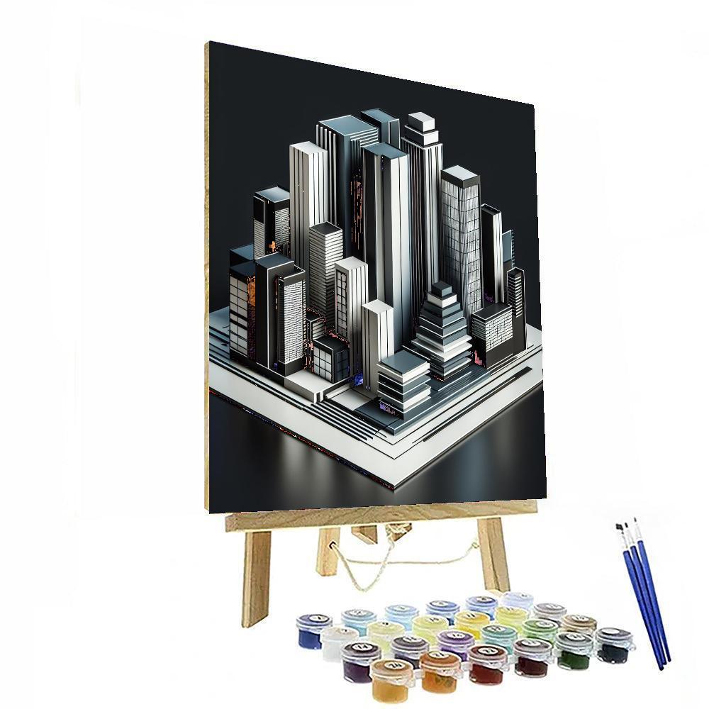 Modern Cityscape Geometry Paint By Number