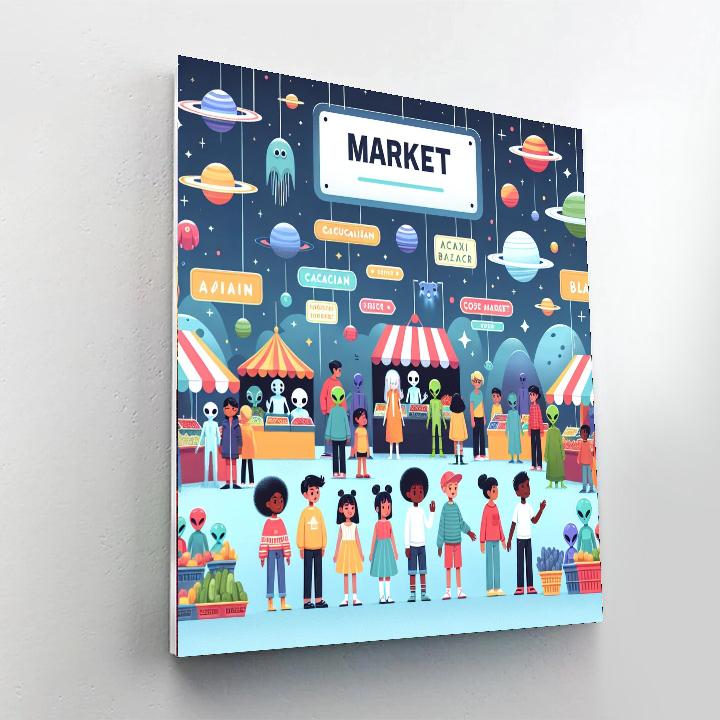Galactic Bazaar Bonanza Paint By Numbers