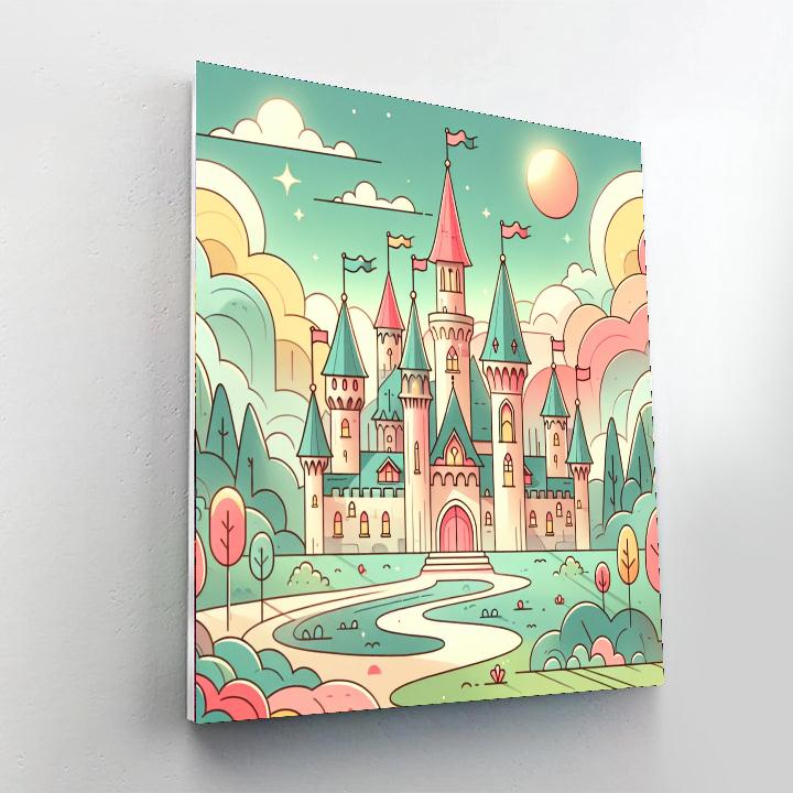 Fairytale Kingdom Castles Paint By Numbers Art