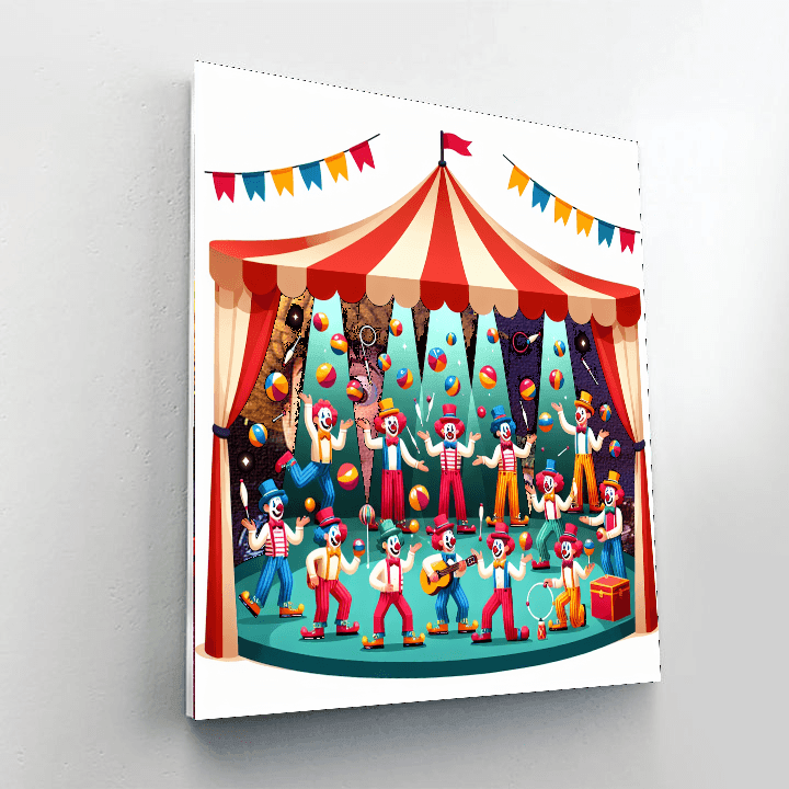 Silly Circus Clown Show Paint By Color
