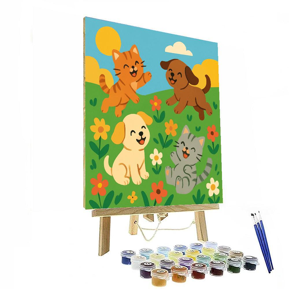 Cute Kittens And Puppies Paint By Color