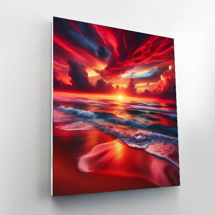 Crimson Horizon Sunset Numbered Painting Kits