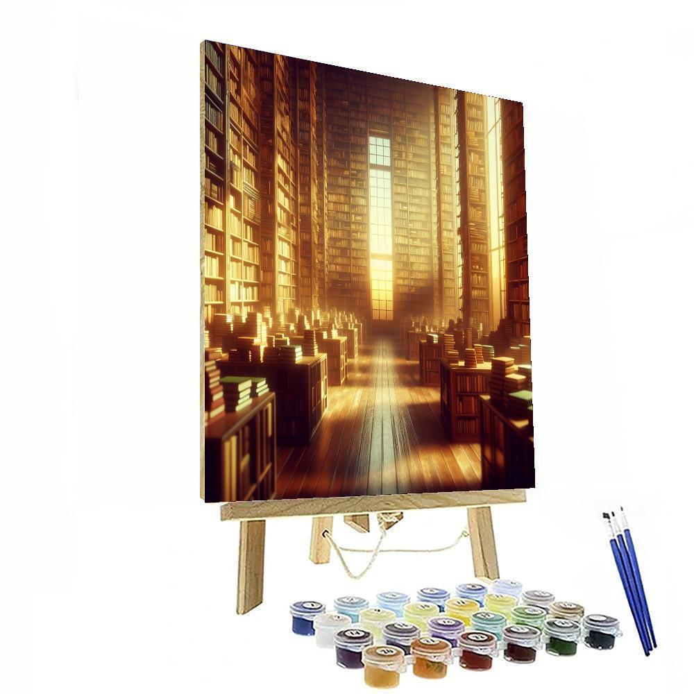 Library's Quiet Refuge Numbered Painting Kits