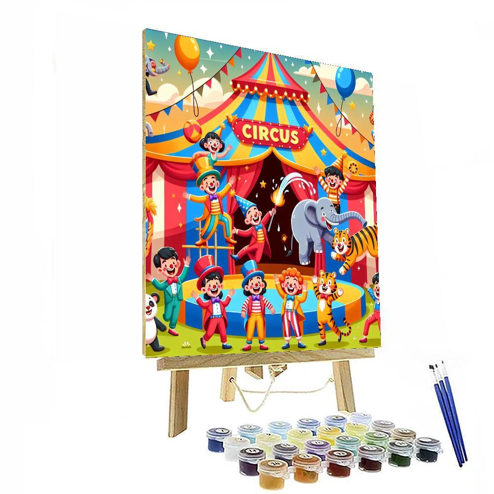 Funky Circus Fun Paint By Numbers Art