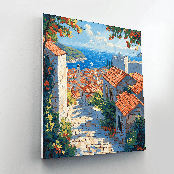 Old City Of Dubrovnik Number Painting