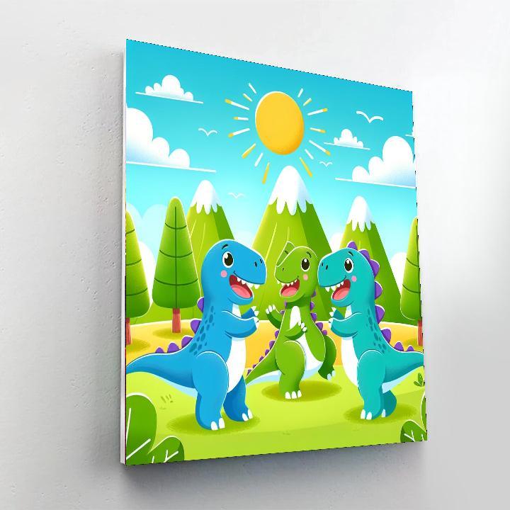 Joyful Dinosaur Park Painting Number Kit