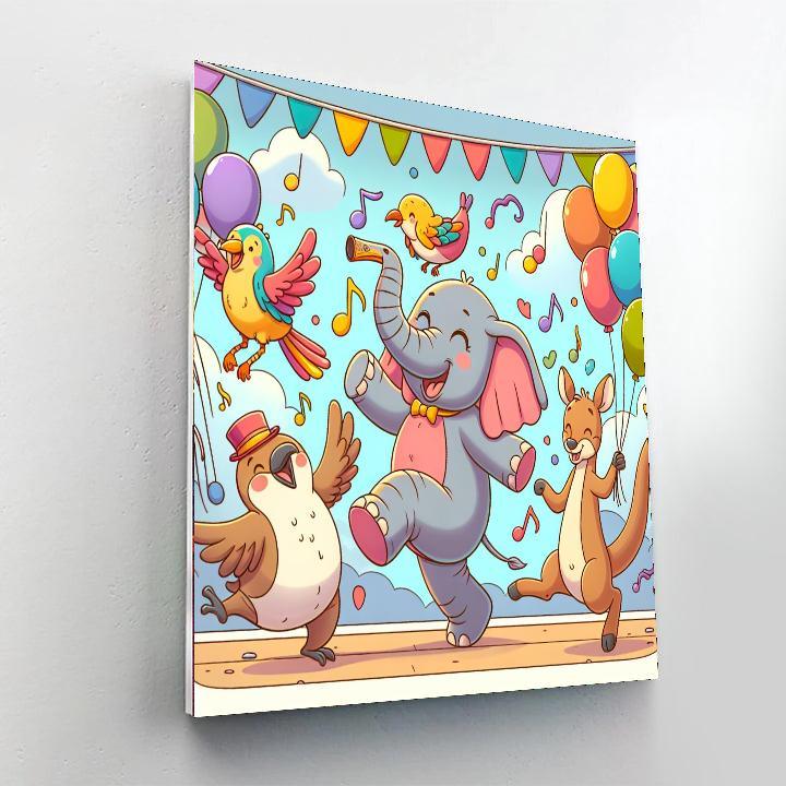 Happy Animal Parade DIY Paint By Numbers