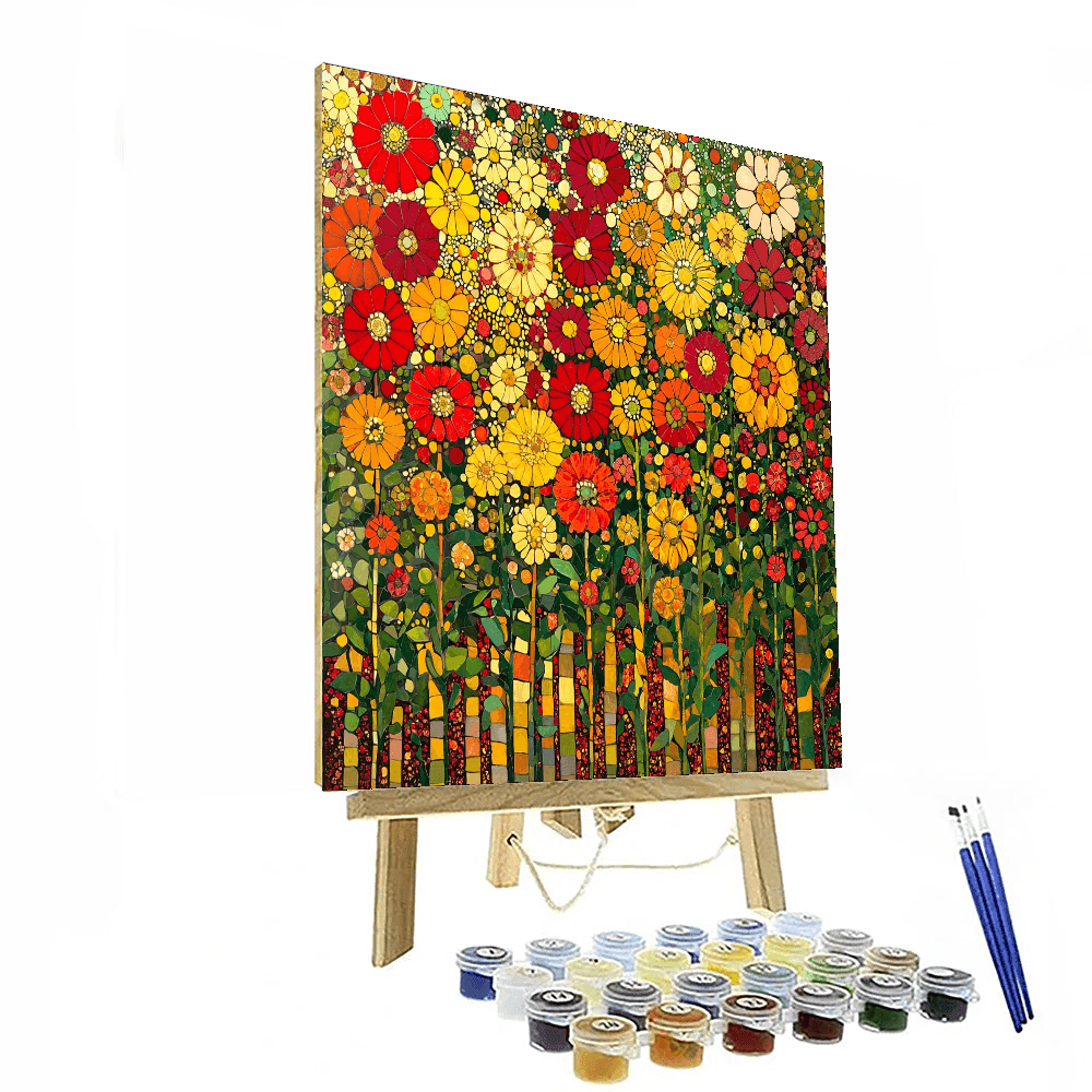 Gustav Klimt Inspired Floral Mosaic Dreams  Paint By Color
