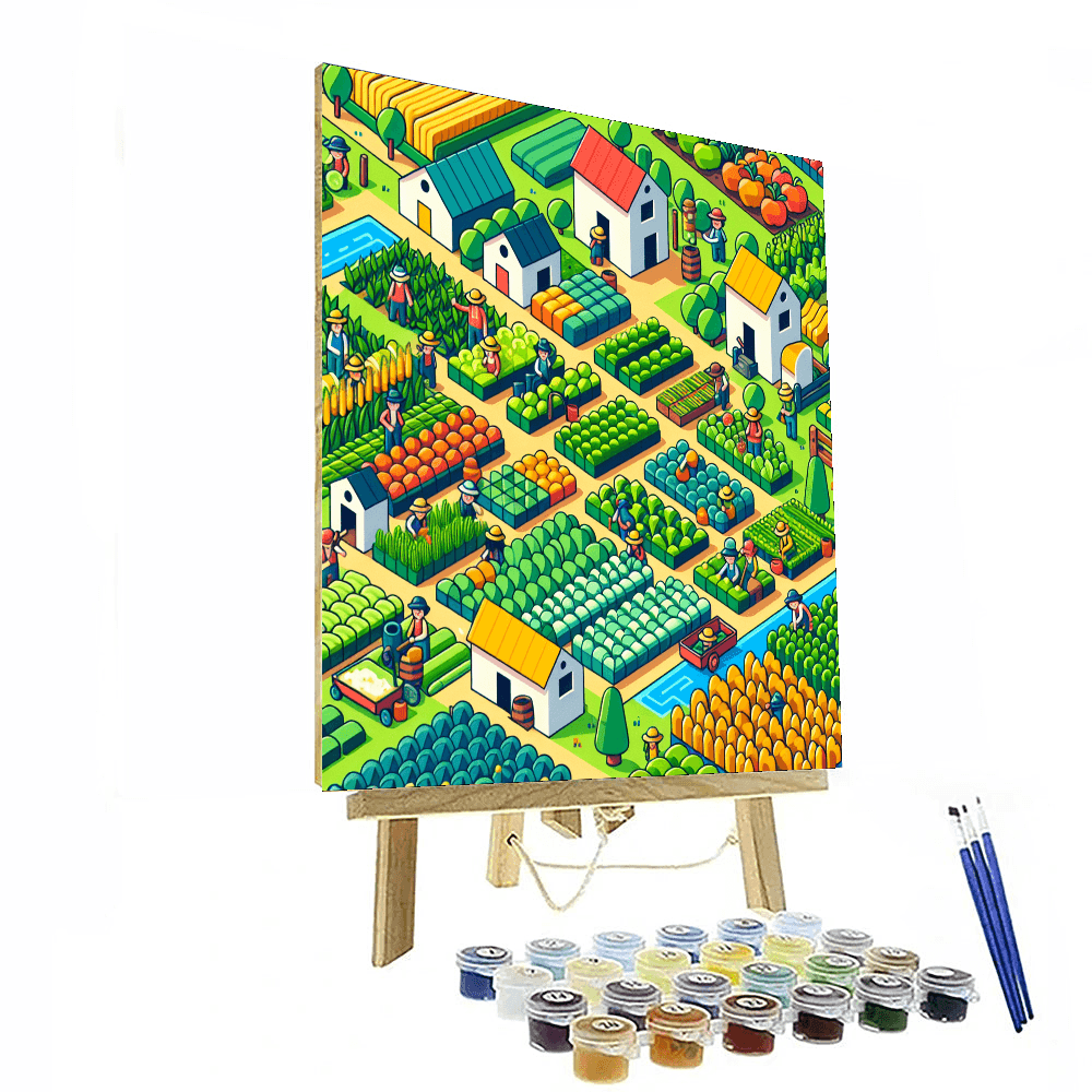 Vivid Veggie Village Number Painting