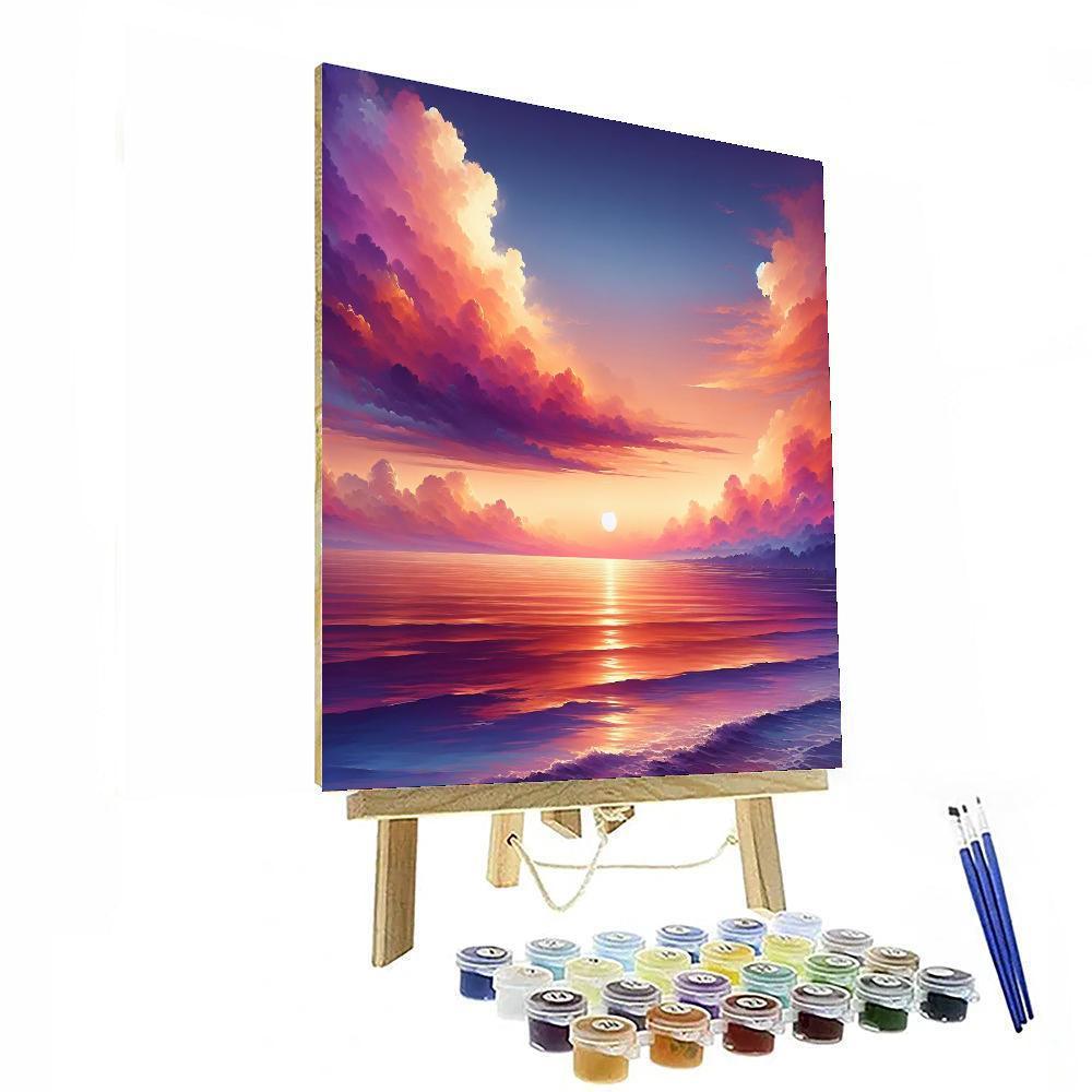 Radiant Ocean Sunset Numbered Painting Kits