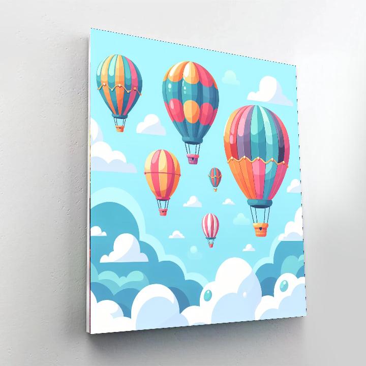 Sky Adventure Balloons Numbered Painting Kits