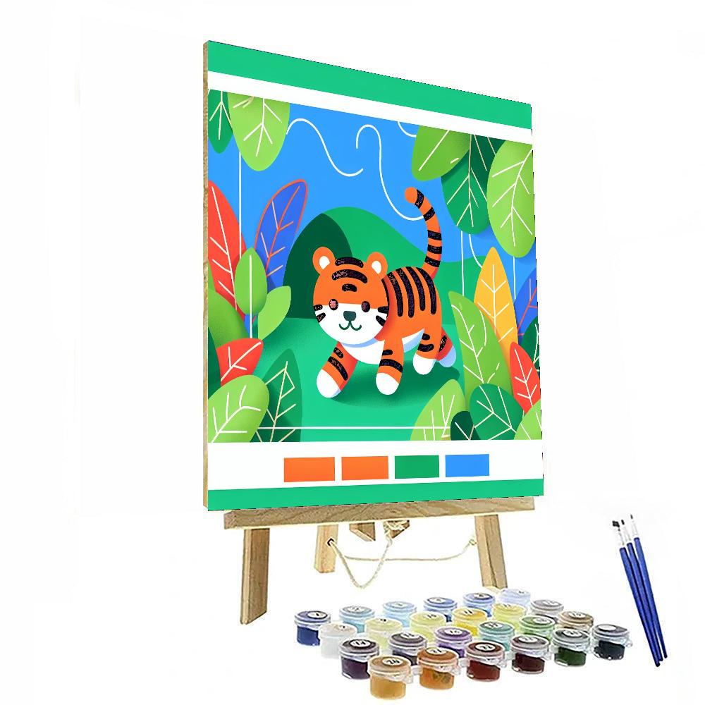 Tiger's Tropical Tangle Paint By Numbers