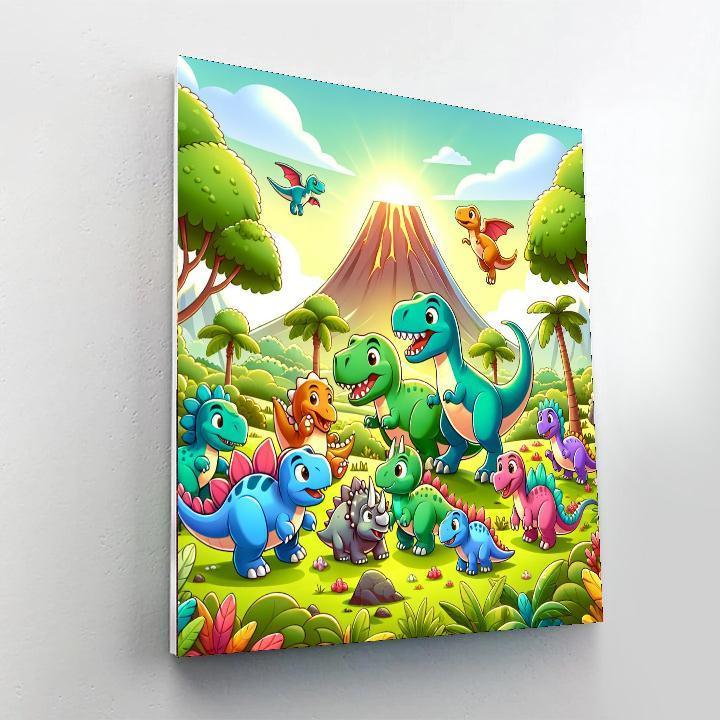 Joyful Dinosaur Adventure Paint By Number
