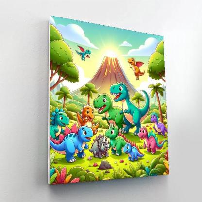 Joyful Dinosaur Adventure Paint By Number