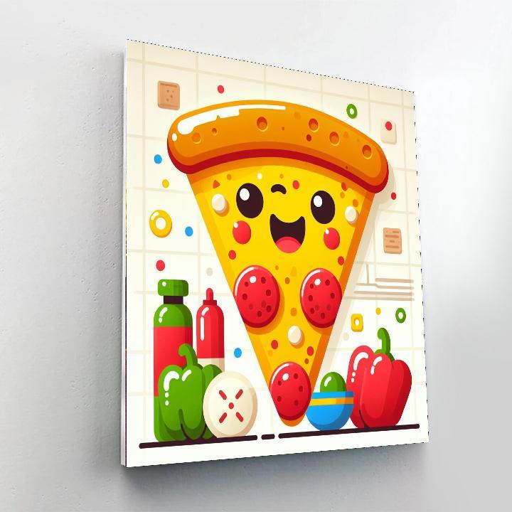 Joyful Pizza Slice DIY Paint By Numbers